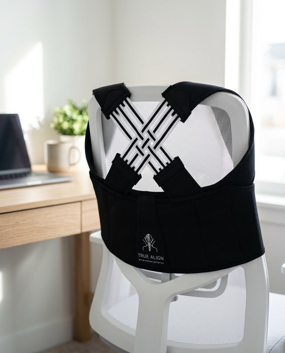 Back posture corrector — Workplace Ergonomics Lifestyle | Generated by Modelize